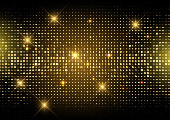 Glitter gold disco lights background  vector