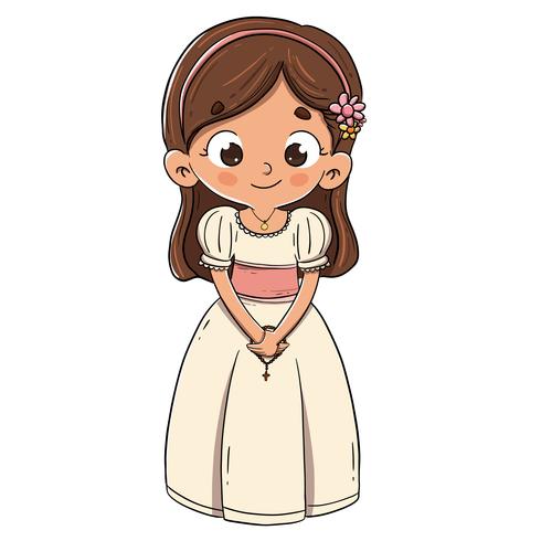 Child making the first communion vector