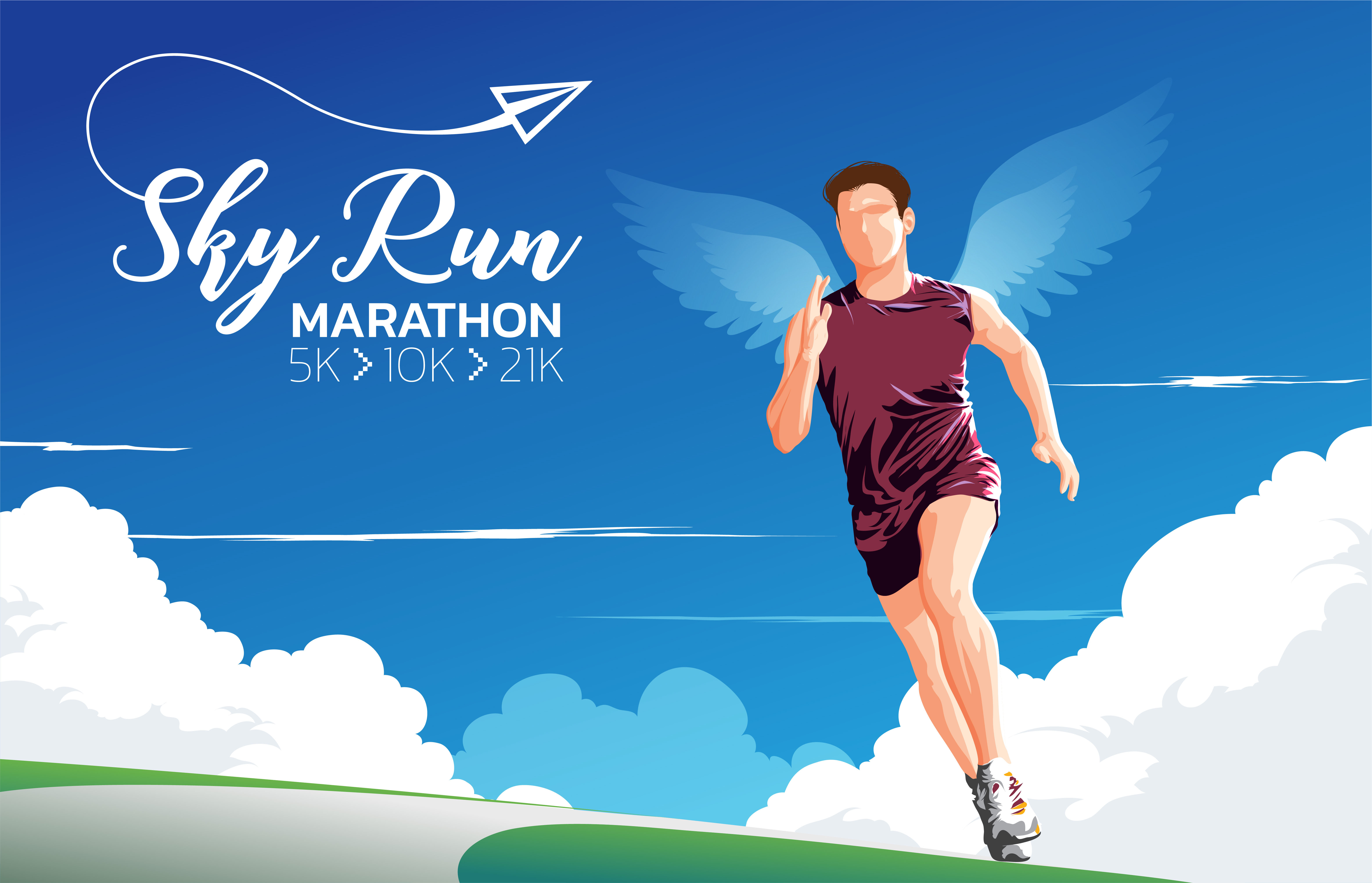 Marathon Running Theme Art 628855 Vector Art at Vecteezy