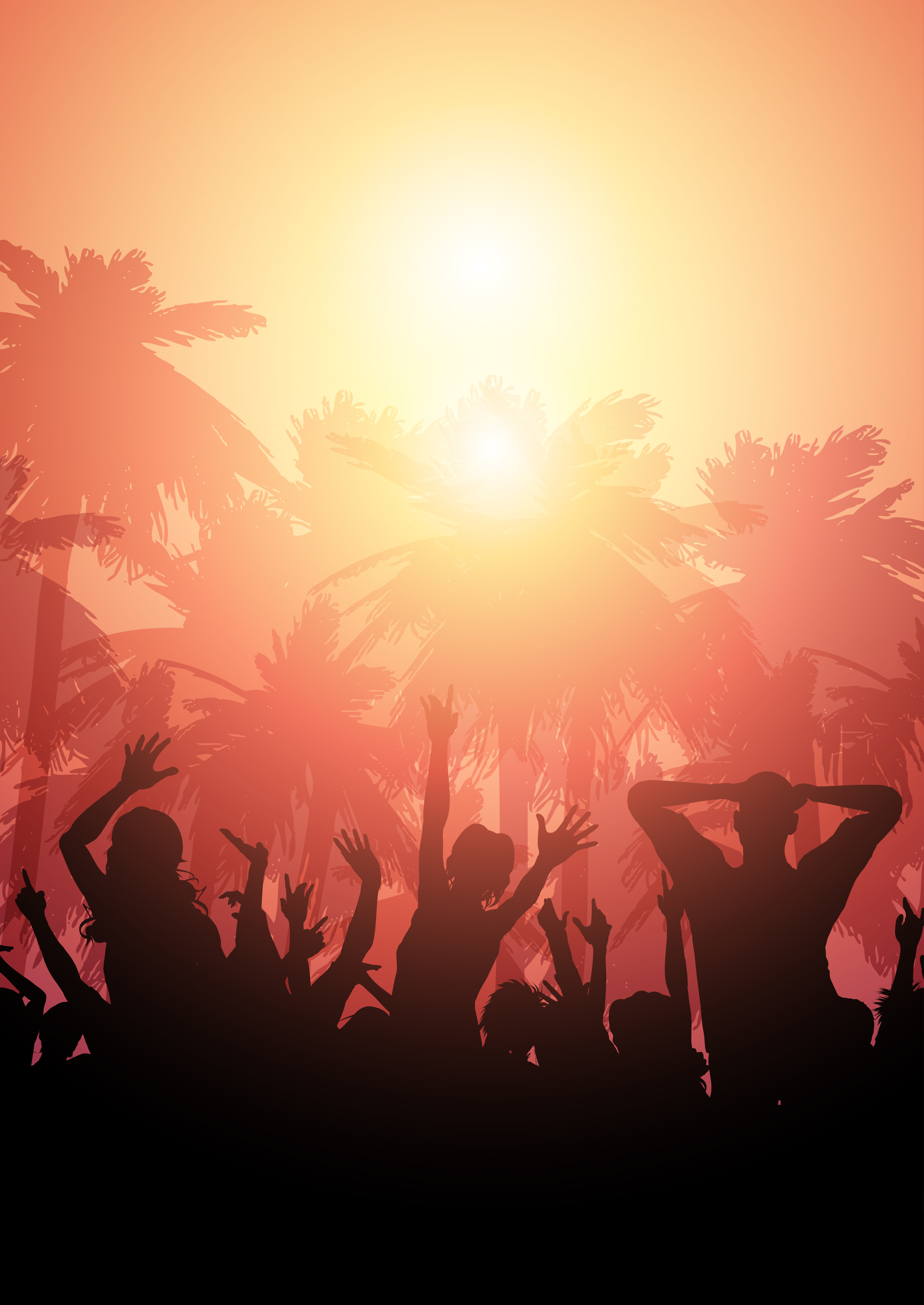 Party crowd on a summer landscape background 628866 Vector Art at Vecteezy