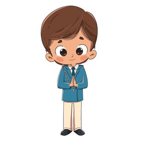 Child making the first communion vector