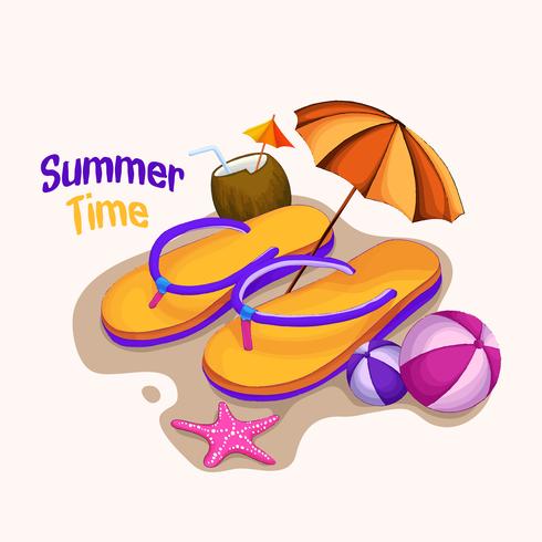 sweet slipper summer time vector