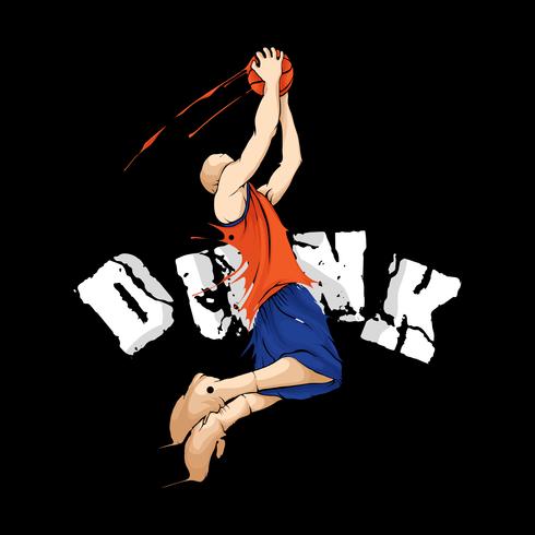 basketball slam dunk vector