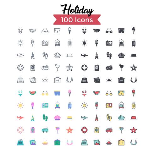 holiday icon set vector