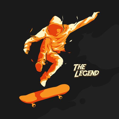 jump skateboard silhouette vector