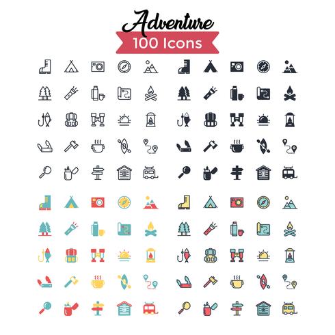 conjunto de iconos de advecture vector