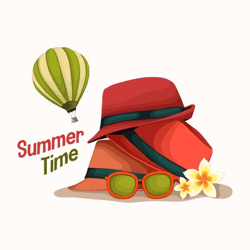 hot hat summer time vector