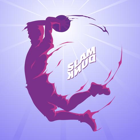 Slam dunk splash silueta vector