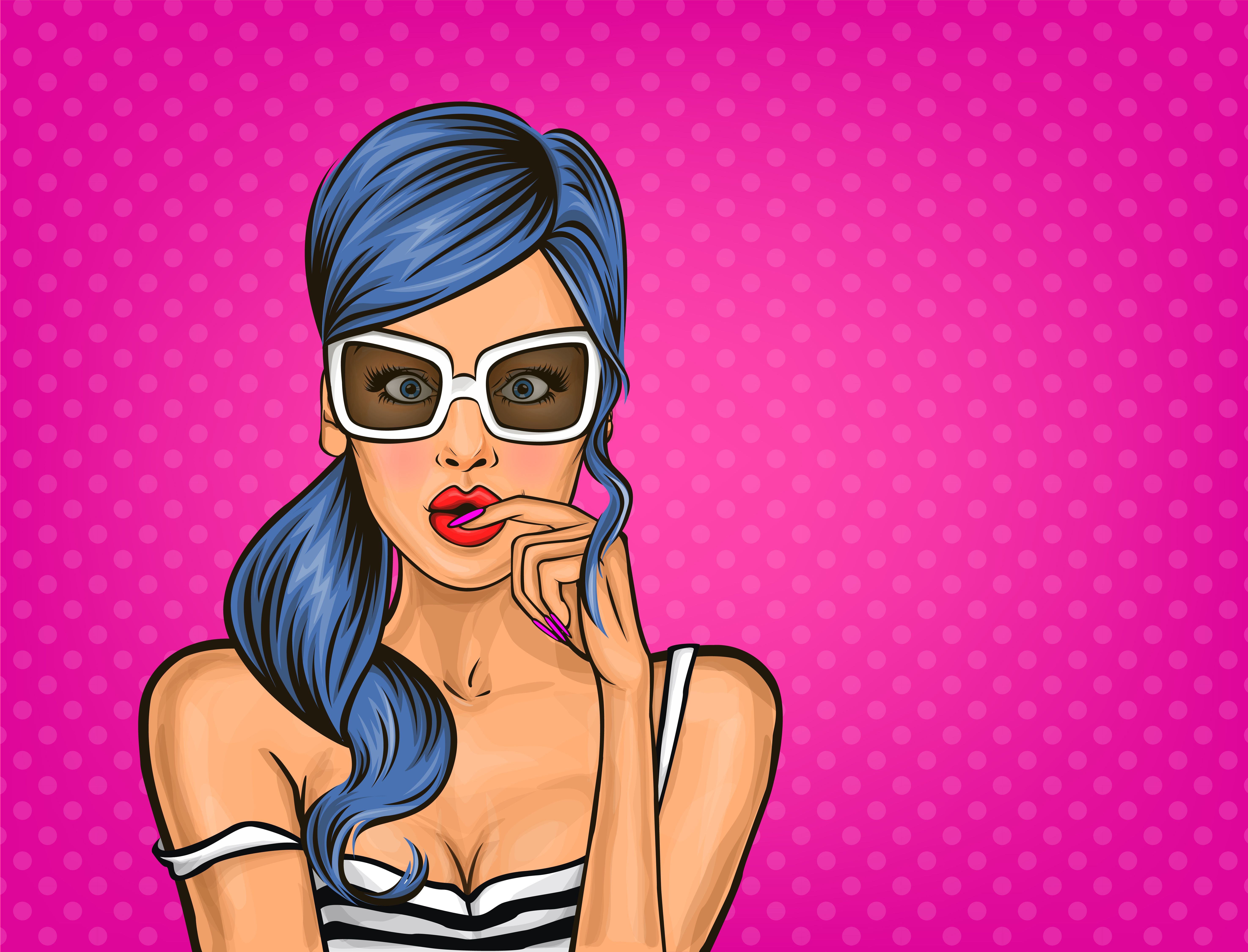 Vector Pop Art Surprised Girl Download Free Vector Art Stock