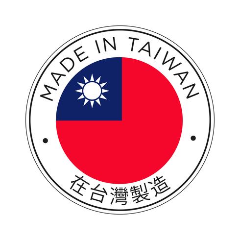 Made in Taiwan flag icon. vector