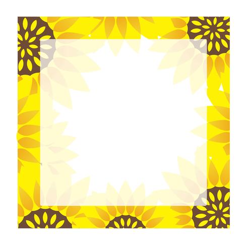 Square sunflower frame with text space. vector