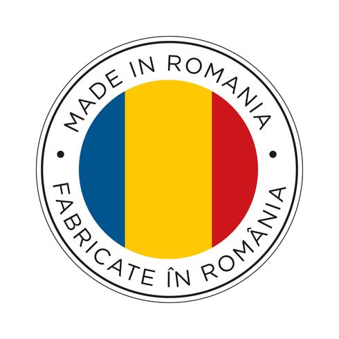 Hecho en el icono de la bandera de Rumania. vector