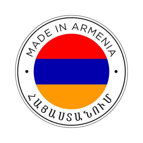 Hecho en el icono de la bandera de armenia. vector