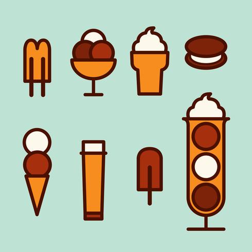 Ice cream set vector