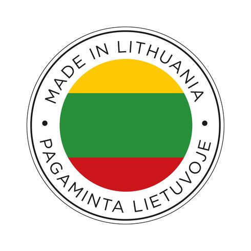 Made in Lithuania flag icon. vector