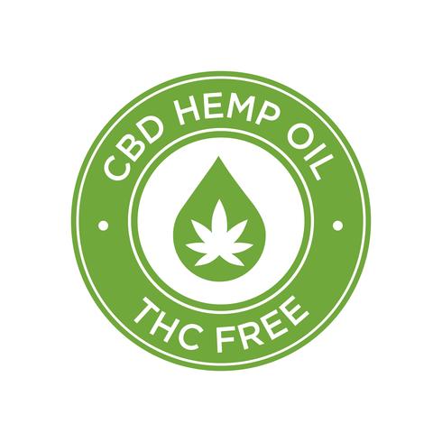 Icono de CBD aceite de cáñamo. THC Gratis. vector