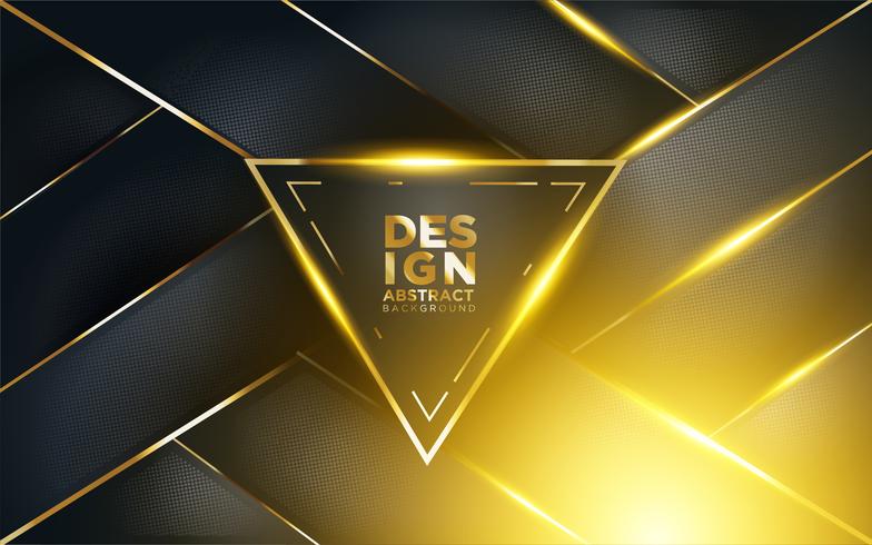 Modern Dark Background with Shine, Gold Line and Glitter vector