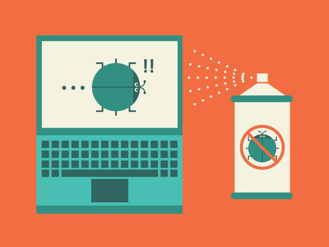 Bug fix. Cute cartoon doodle illustration. vector