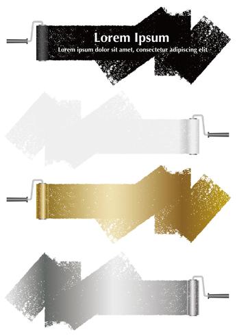 Set of paint roller abstract design elements isolated on a white background.  vector