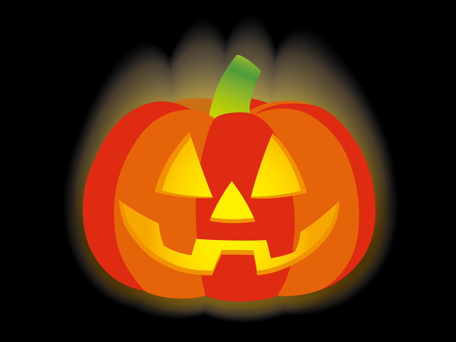 Jack-o’-lantern on a black background, vector illustration. 629223