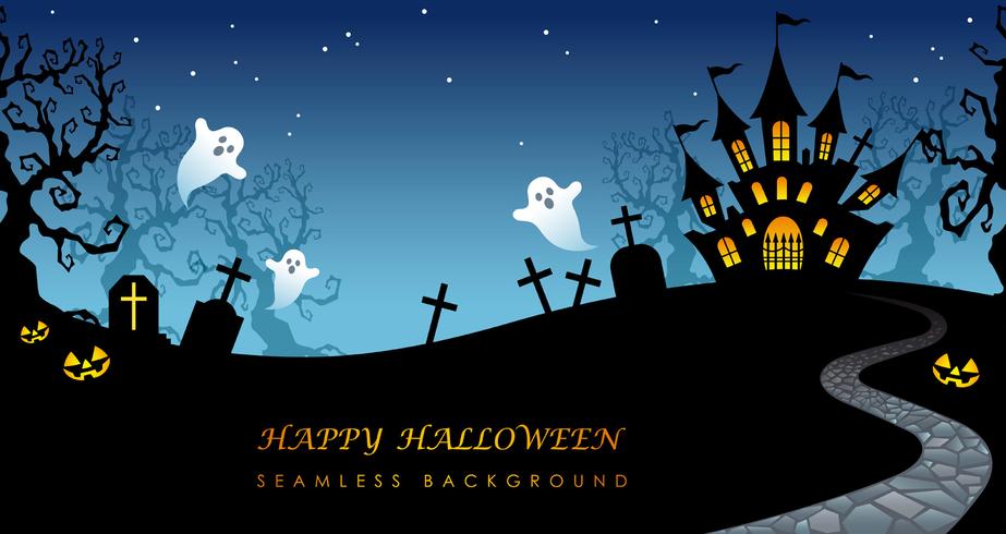 Happy Halloween seamless background with text space. vector