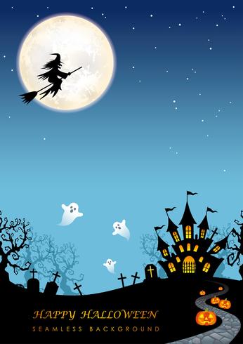 Fondo inconsútil del feliz Halloween con el espacio del texto. vector