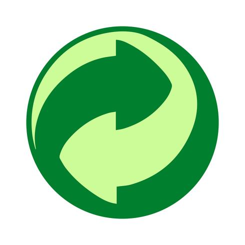 Green point symbol. European legislation for the treatment and recycling of plastic packages. vector