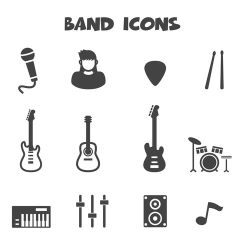 band icons symbol vector