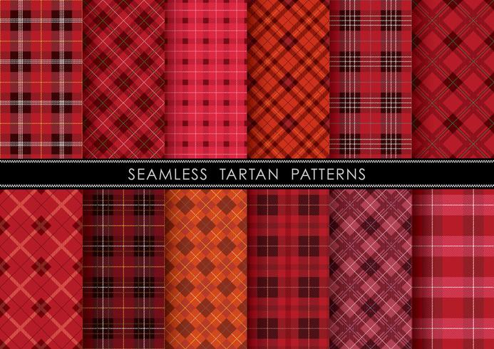 Seamless Tartan plaid set, vector illustration. 