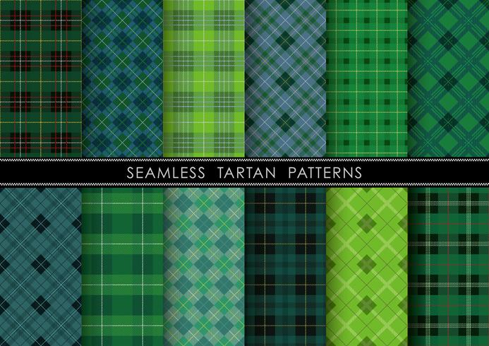 Seamless Tartan plaid set, vector illustration. 