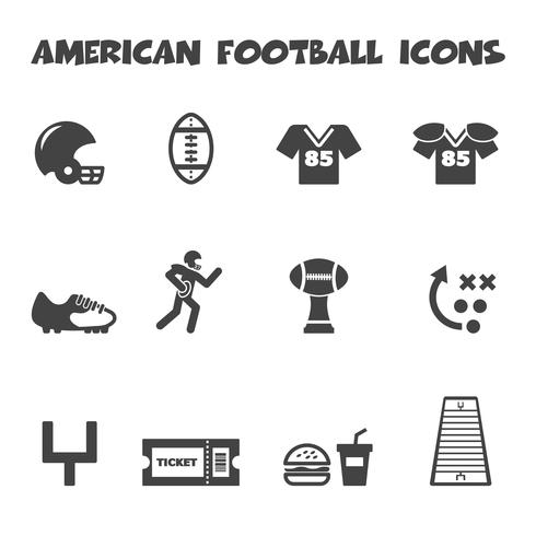 iconos de fútbol americano vector