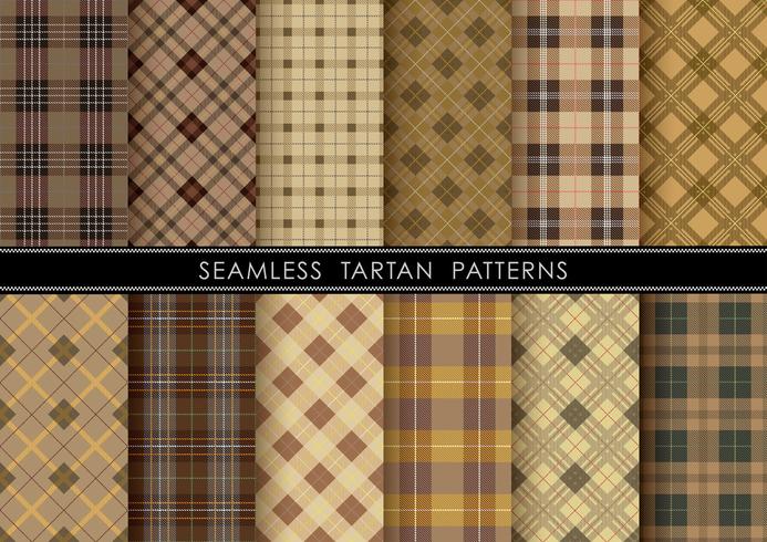 Seamless Tartan plaid set, vector illustration. 