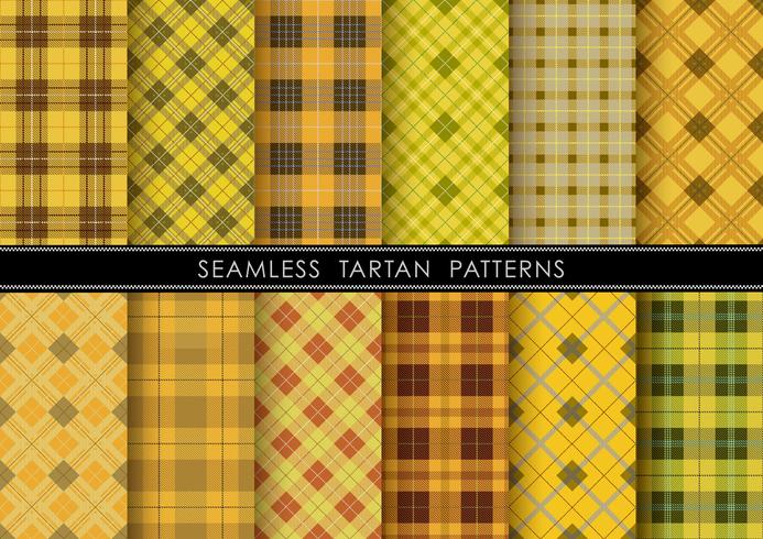 Seamless Tartan plaid set, vector illustration. 