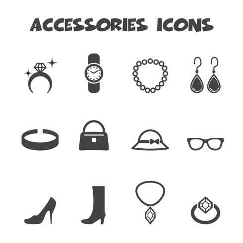 accessories icons symbol vector