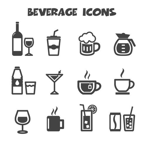 símbolo de los iconos de bebidas vector