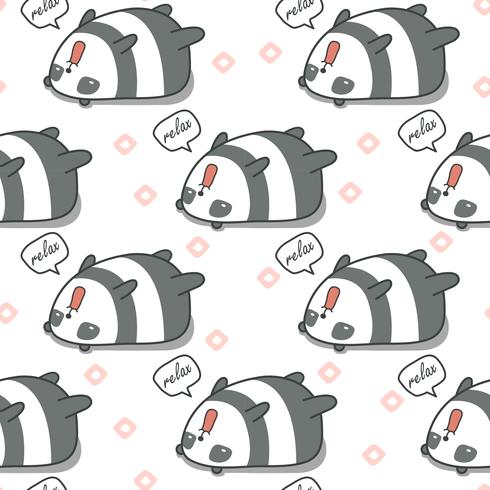 Seamless panda is lazy pattern. vector