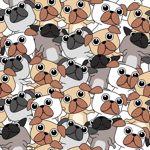 Seamless many dogs pattern. vector