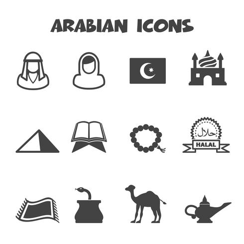 arabian icons symbol vector