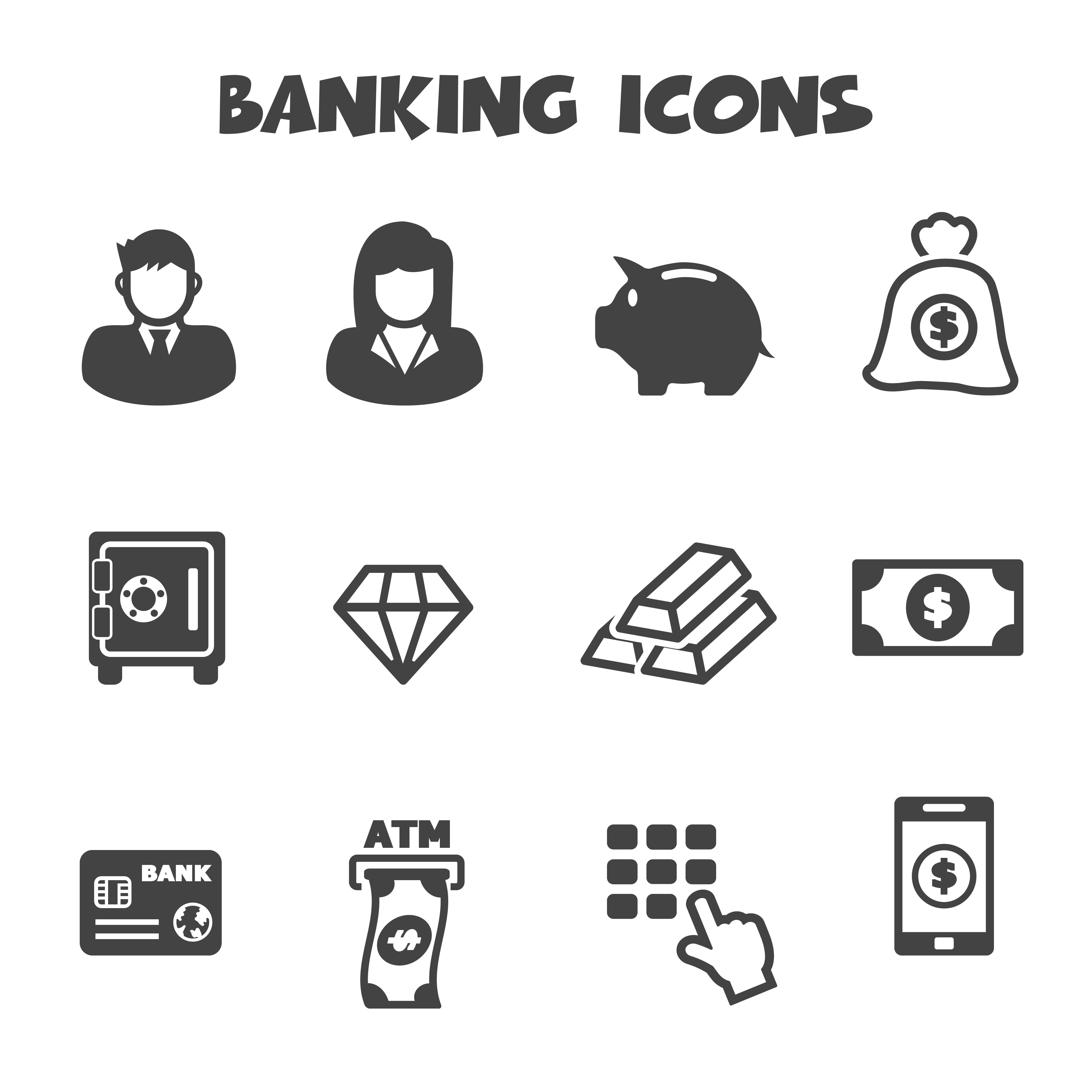 Banking Icons Symbol 629440 Vector Art At Vecteezy