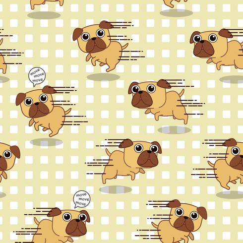 Seamless dog is running pattern. vector