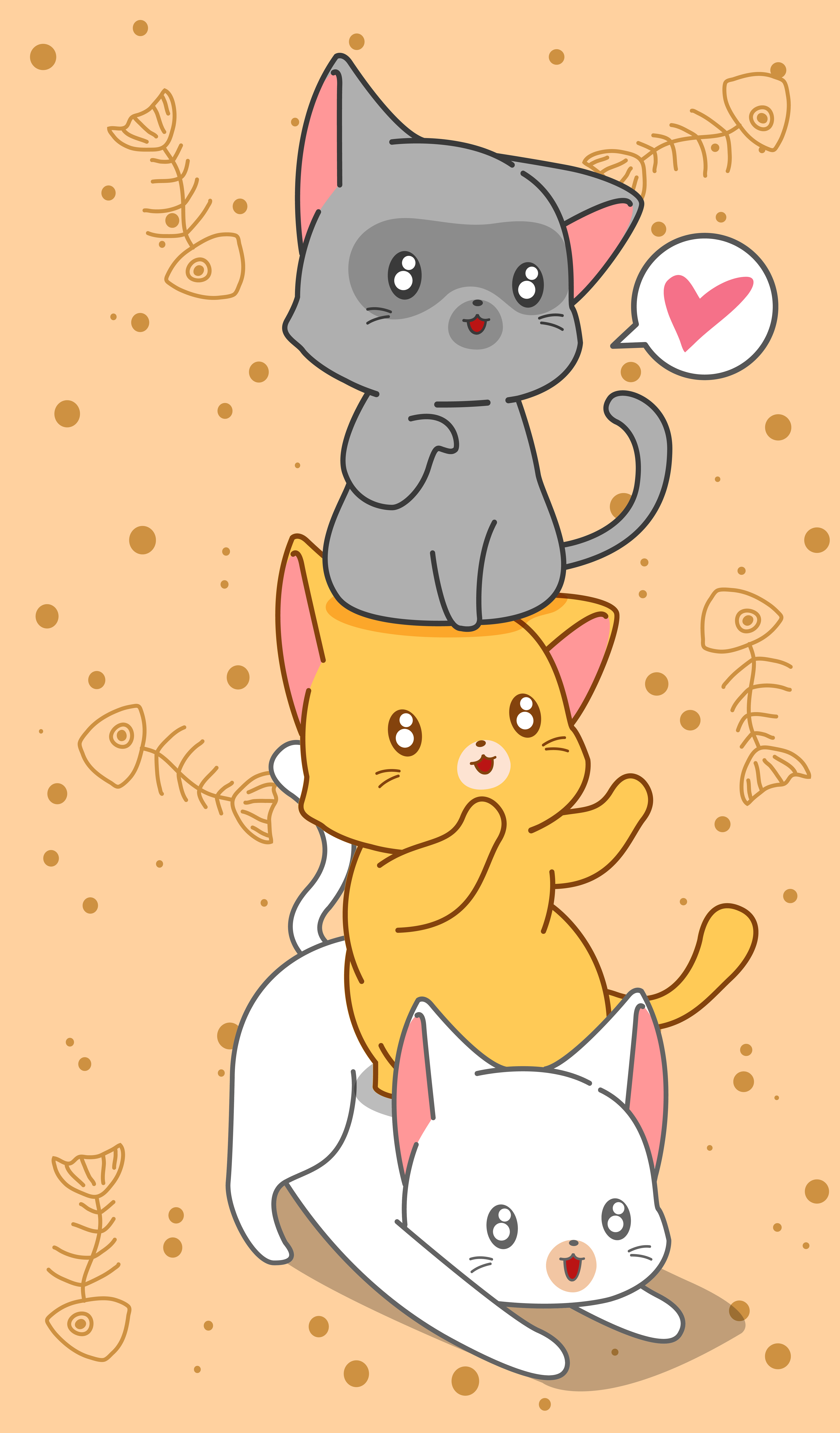 3 Gatitos En Estilo De Dibujos Animados 629513 Vector En Vecteezy