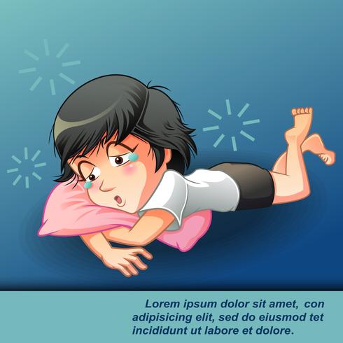 She is lazy in cartoon style. vector