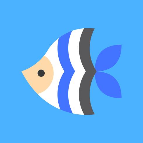 Sea fish vector, tropical related flat style icon vector