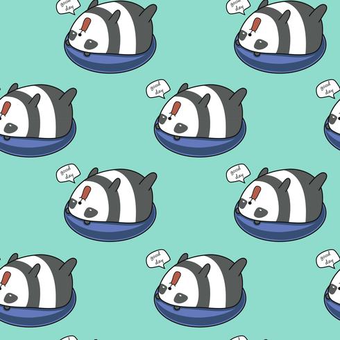 Seamless panda on lifebuoy pattern. vector