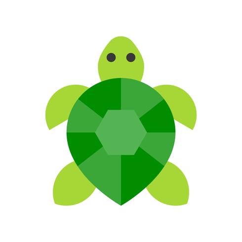 Vector de tortuga, icono de estilo plano relacionado tropical