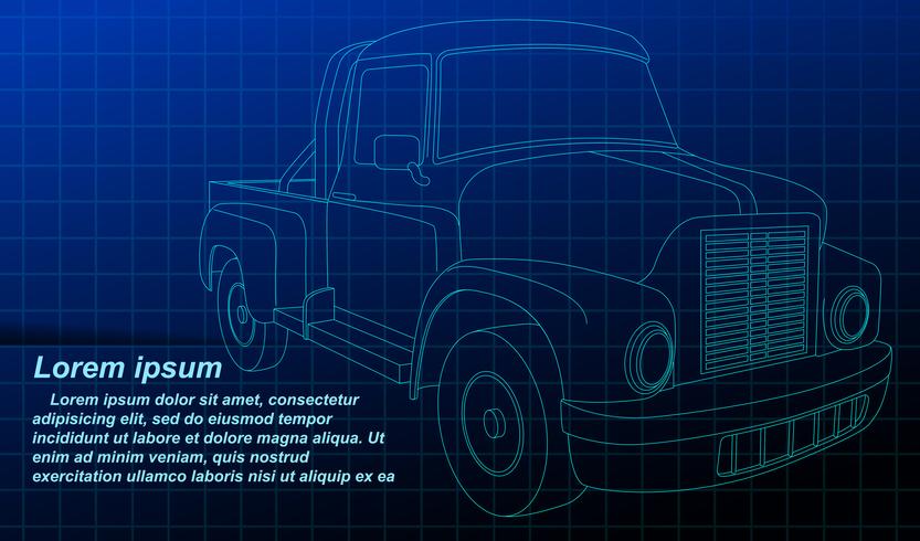 Esquema del vehículo en el fondo del modelo. vector