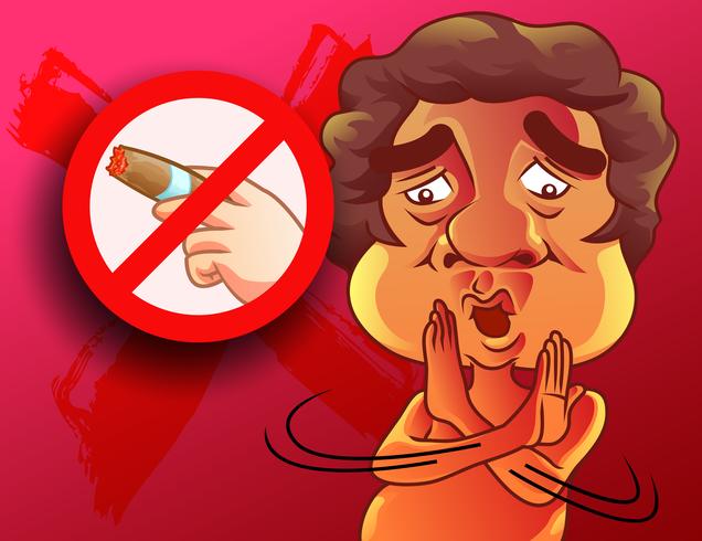 No fumar en estilo de dibujos animados. vector