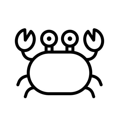 Crab vector, tropical related line style icon vector