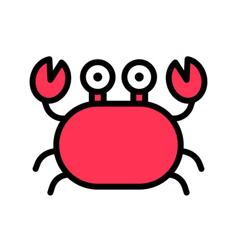 Crab vector, tropical related filled style icon vector