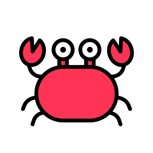 Crab vector, tropical related filled style icon vector